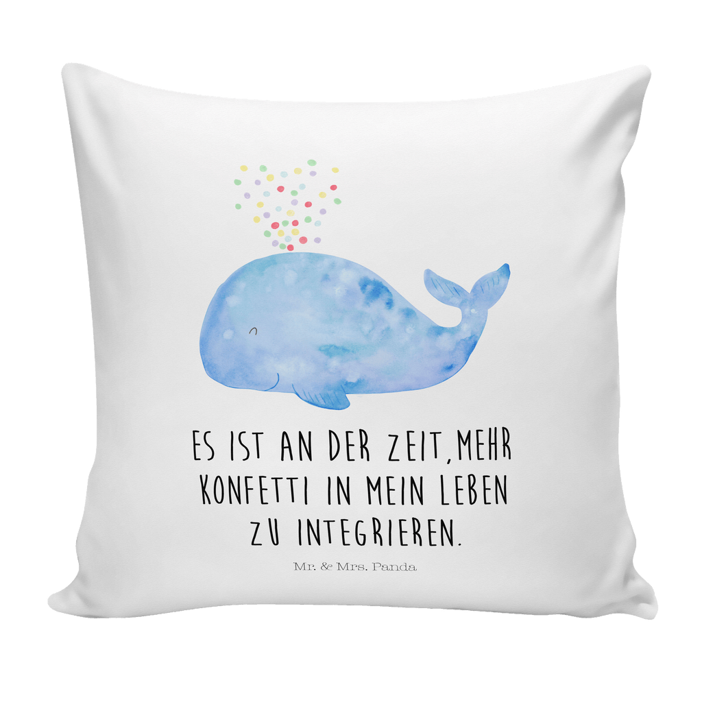 40x40 Kissen Wal Konfetti Kissenhülle, Kopfkissen, Sofakissen, Dekokissen, Motivkissen, Meerestiere, Meer, Urlaub, Wal, Konfetti, Wale, Motivation, Neuanfang, Trennung, Diät, Abnehmen, Neustart, Lebensabschnitt, Geburtstag