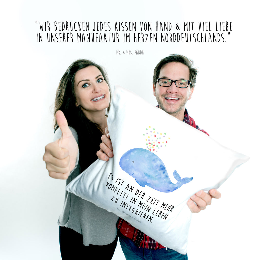 40x40 Kissen Wal Konfetti Kissenhülle, Kopfkissen, Sofakissen, Dekokissen, Motivkissen, Meerestiere, Meer, Urlaub, Wal, Konfetti, Wale, Motivation, Neuanfang, Trennung, Diät, Abnehmen, Neustart, Lebensabschnitt, Geburtstag