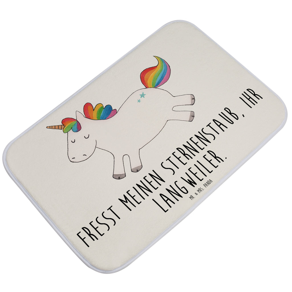 Badvorleger Einhorn Happy Badematte, Badteppich, Duschvorleger, Badezimmerteppich, Badezimmermatte, Badvorleger, Duschmatte, Duschteppich, Einhorn, Einhörner, Einhorn Deko, Pegasus, Unicorn, glücklich, fröhlich, Spaß, Freude, Lebensfreude, witzig, spannend, Lächeln, Lachen