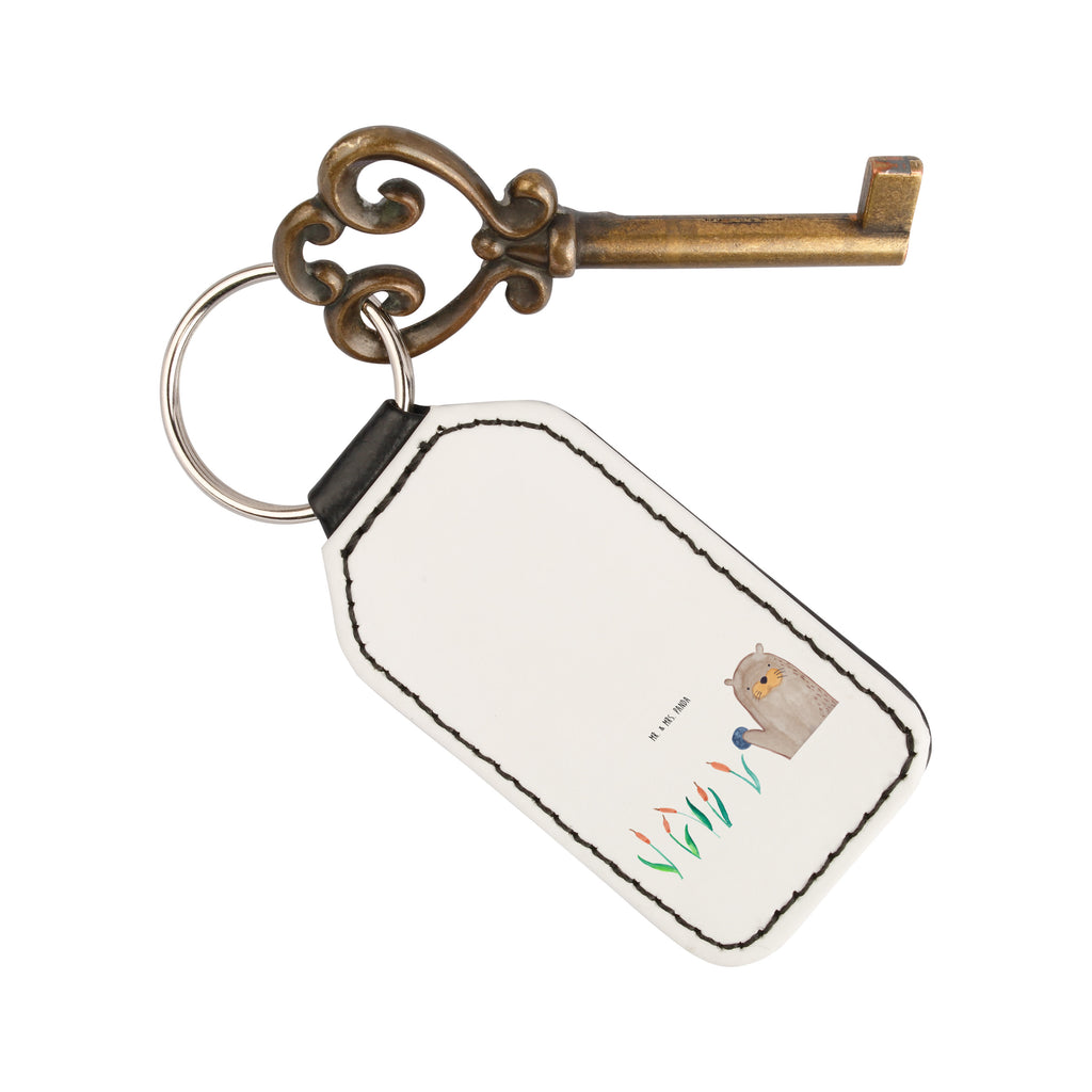 Rechteckig Schlüsselanhänger Otter mit Stein Schlüsselanhänger, Anhänger, Taschenanhänger, Glücksbringer, Schutzengel, Otter, Fischotter, Seeotter, Otter Seeotter See Otter