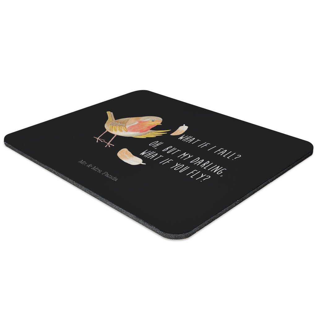 Mauspad Rotkehlchen mit Federn Mousepad, Computer zubehör, Büroausstattung, PC Zubehör, Arbeitszimmer, Mauspad, Einzigartiges Mauspad, Designer Mauspad, Tiermotive, Gute Laune, lustige Sprüche, Tiere, What if i fall, Rotkehlchen, Spruch Motivation, Spruch Mut, Vogel, Motivation Sprüche, Motivationsbilder, fliegen