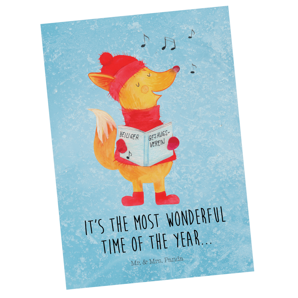 Postkarte Fuchs Sänger Geschenkkarte, Grußkarte, Karte, Einladung, Ansichtskarte, Geburtstagskarte, Einladungskarte, Dankeskarte, Winter, Weihnachten, Weihnachtsdeko, Nikolaus, Advent, Heiligabend, Wintermotiv, Fuchs, Füchse, Sänger, Geschenk Sänger, Singen, Weihnachtslieder
