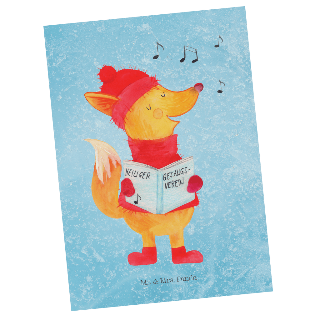 Postkarte Fuchs Sänger Geschenkkarte, Grußkarte, Karte, Einladung, Ansichtskarte, Geburtstagskarte, Einladungskarte, Dankeskarte, Winter, Weihnachten, Weihnachtsdeko, Nikolaus, Advent, Heiligabend, Wintermotiv, Fuchs, Füchse, Sänger, Geschenk Sänger, Singen, Weihnachtslieder