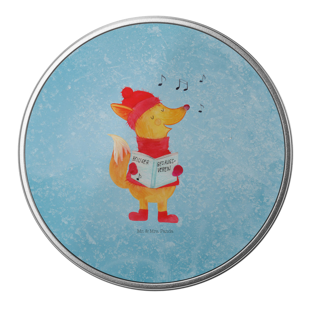 Blechdose rund Fuchs Sänger Metalldose, Keksdose, Dose, Vorratsdose, Geschenkbox, Winter, Weihnachten, Weihnachtsdeko, Nikolaus, Advent, Heiligabend, Wintermotiv, Fuchs, Füchse, Sänger, Geschenk Sänger, Singen, Weihnachtslieder