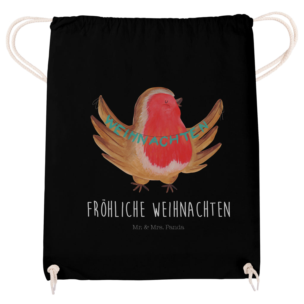 Sportbeutel Rotkehlchen Weihnachten Turnbeutel, Beutel, Sporttasche, Tasche, Stoffbeutel, Winter, Weihnachten, Weihnachtsdeko, Nikolaus, Advent, Heiligabend, Wintermotiv, Frohe Weihnachten, Weihnachtsmotiv, Weihnachtsgruß, Vogel, xmas