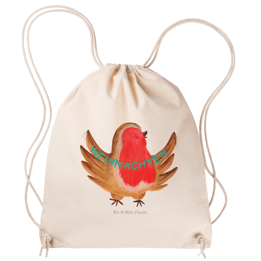 Sportbeutel Rotkehlchen Weihnachten Turnbeutel, Beutel, Sporttasche, Tasche, Stoffbeutel, Winter, Weihnachten, Weihnachtsdeko, Nikolaus, Advent, Heiligabend, Wintermotiv, Frohe Weihnachten, Weihnachtsmotiv, Weihnachtsgruß, Vogel, xmas