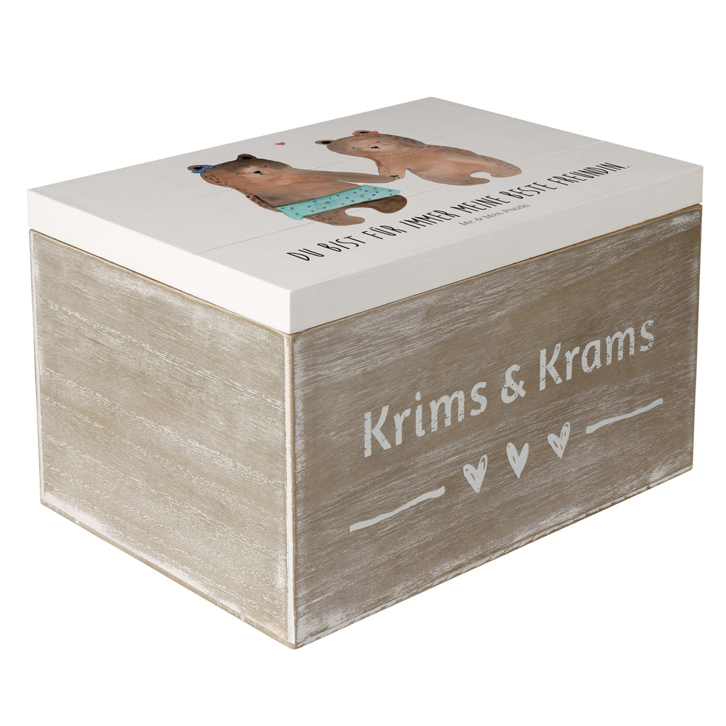 Holzkiste Bär Freundin Holzkiste, Kiste, Schatzkiste, Truhe, Schatulle, XXL, Erinnerungsbox, Erinnerungskiste, Dekokiste, Aufbewahrungsbox, Bär, Teddy, Teddybär, Bär Freundin Beste Freund Liebe Liebesbeweis Verliebt Kumpel Kumpeliene