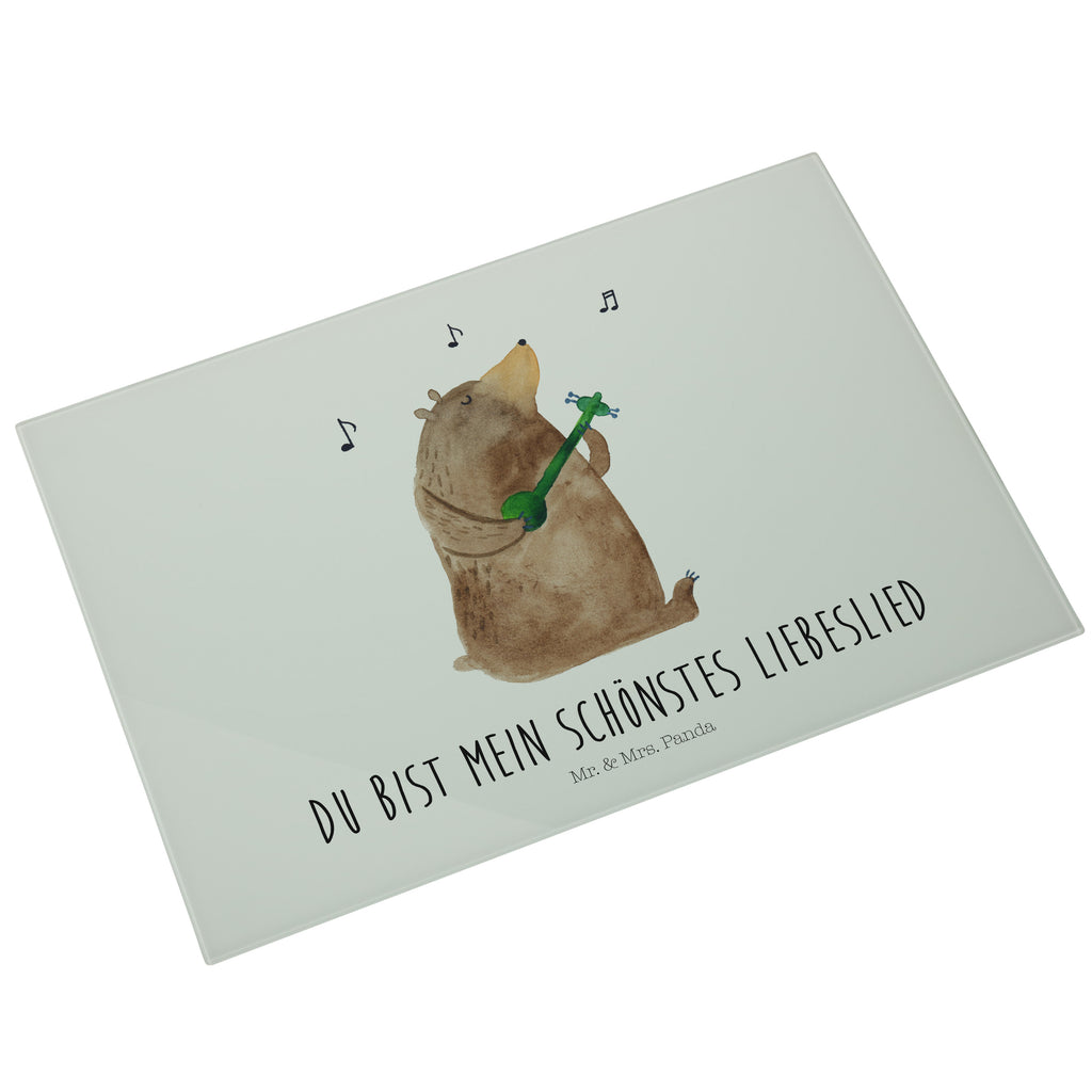 XL Glas Schneidbrett Bär Lied Glasschneidebrett, Schneidebrett, Frühstücksbrett, Küche, Bär, Teddy, Teddybär, Bärchen, Bear, Liebeslied, Lied, Song, Valentinstag, Valentine, Geschenk, Partner, Liebe, Freundin, Frau, Herz, Spruch