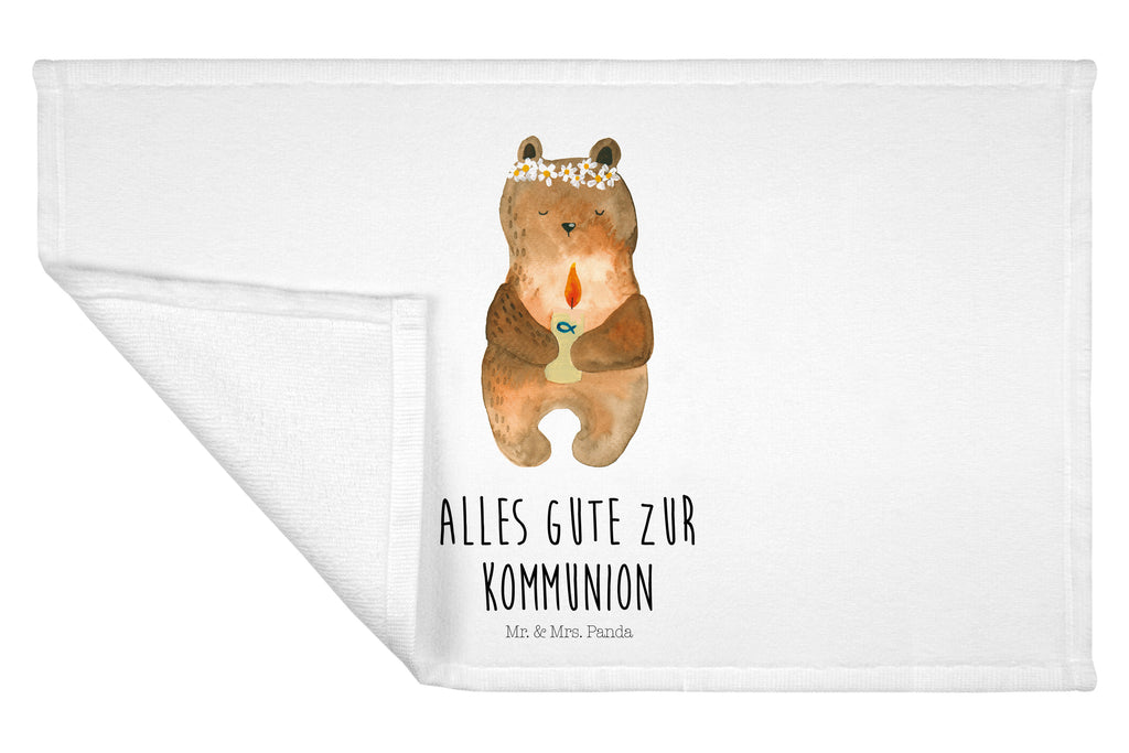 Gäste Handtuch Kommunion-Bär Gästetuch, Reisehandtuch, Sport Handtuch, Frottier, Kinder Handtuch, Bär, Teddy, Teddybär, Kommunion, Gottes Segen, Taufkerze, katholisch