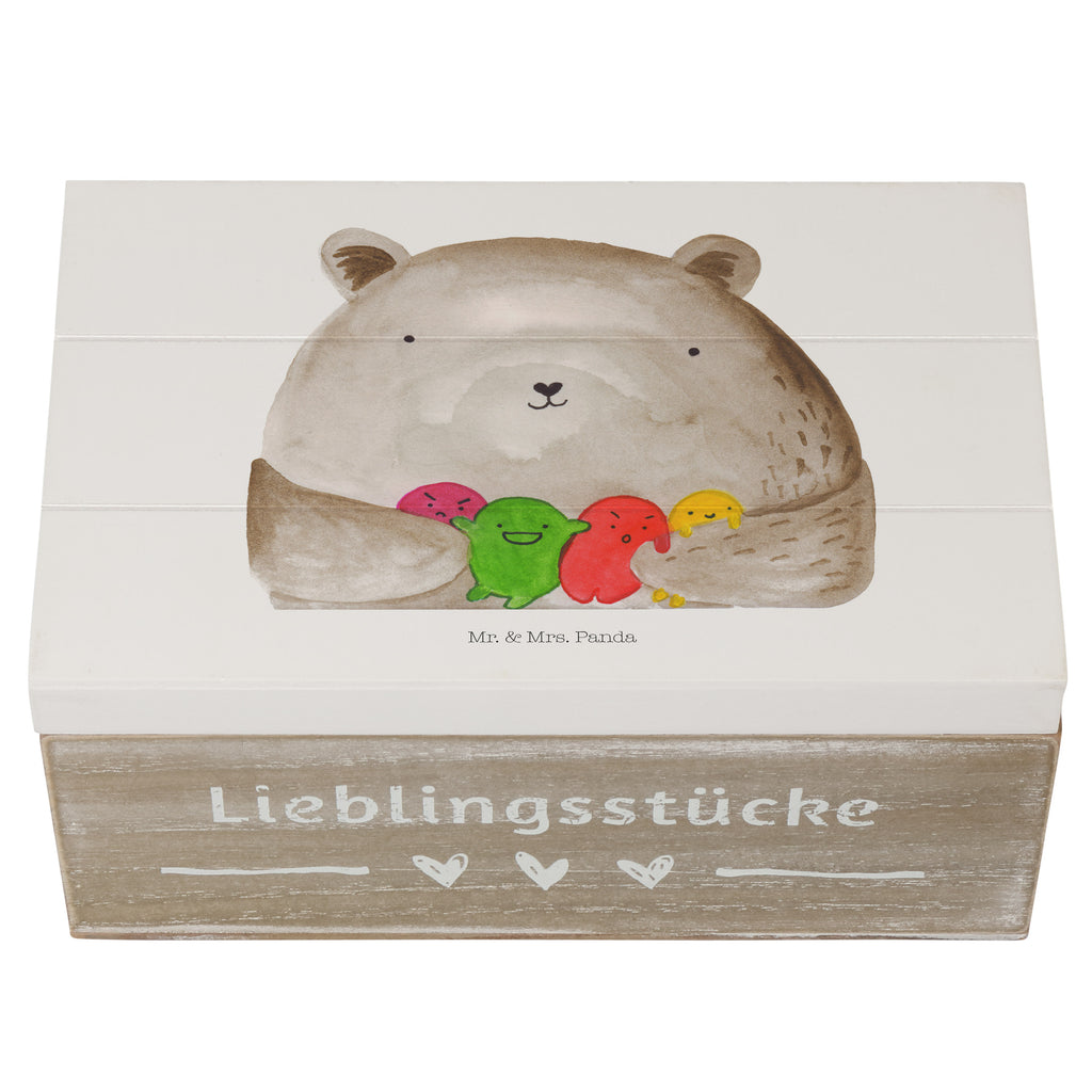 Holzkiste Bär Gefühl Holzkiste, Kiste, Schatzkiste, Truhe, Schatulle, XXL, Erinnerungsbox, Erinnerungskiste, Dekokiste, Aufbewahrungsbox, Bär, Teddy, Teddybär, Wahnsinn, Verrückt, Durchgedreht
