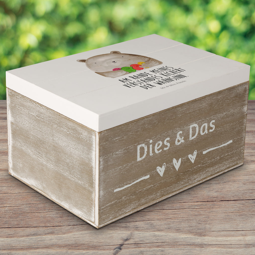 Holzkiste Bär Gefühl Holzkiste, Kiste, Schatzkiste, Truhe, Schatulle, XXL, Erinnerungsbox, Erinnerungskiste, Dekokiste, Aufbewahrungsbox, Bär, Teddy, Teddybär, Wahnsinn, Verrückt, Durchgedreht