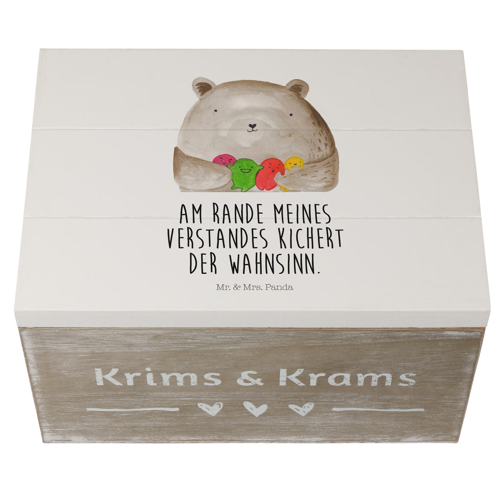 Holzkiste Bär Gefühl Holzkiste, Kiste, Schatzkiste, Truhe, Schatulle, XXL, Erinnerungsbox, Erinnerungskiste, Dekokiste, Aufbewahrungsbox, Bär, Teddy, Teddybär, Wahnsinn, Verrückt, Durchgedreht