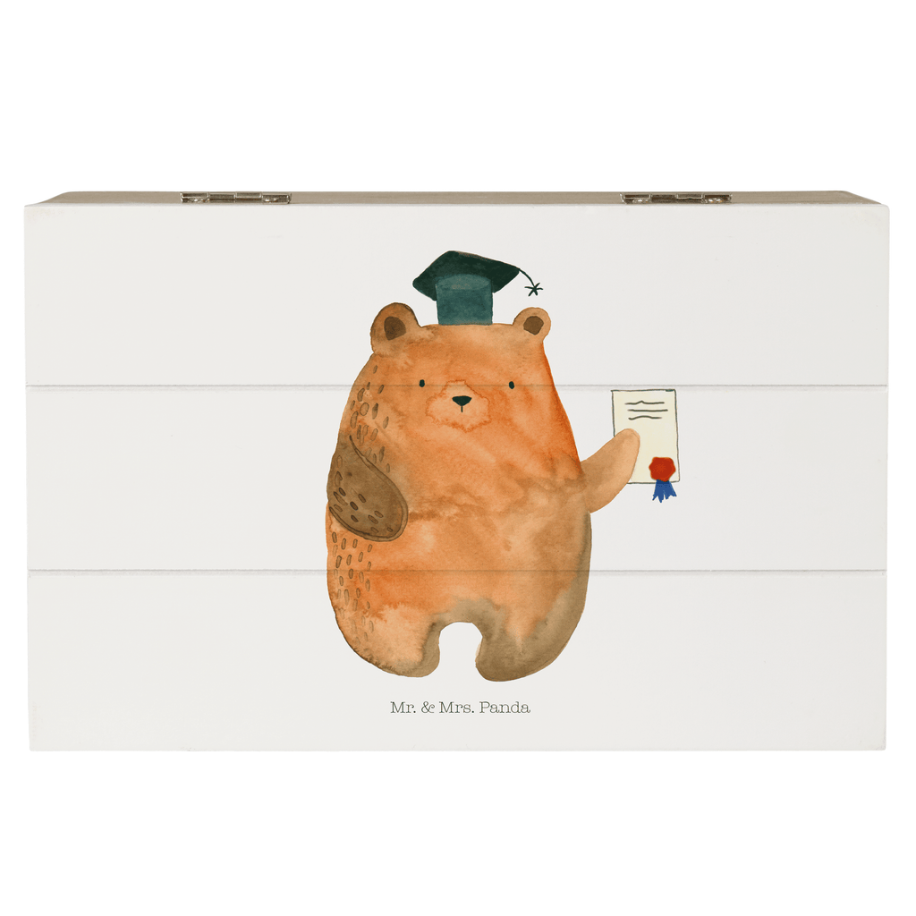 Holzkiste Prüfungsbär Holzkiste, Kiste, Schatzkiste, Truhe, Schatulle, XXL, Erinnerungsbox, Erinnerungskiste, Dekokiste, Aufbewahrungsbox, Bär, Teddy, Teddybär, Abitur, Prüfungen, Prüfung bestanden, Abschluss, Zeugnis, Abschlusszeugnis