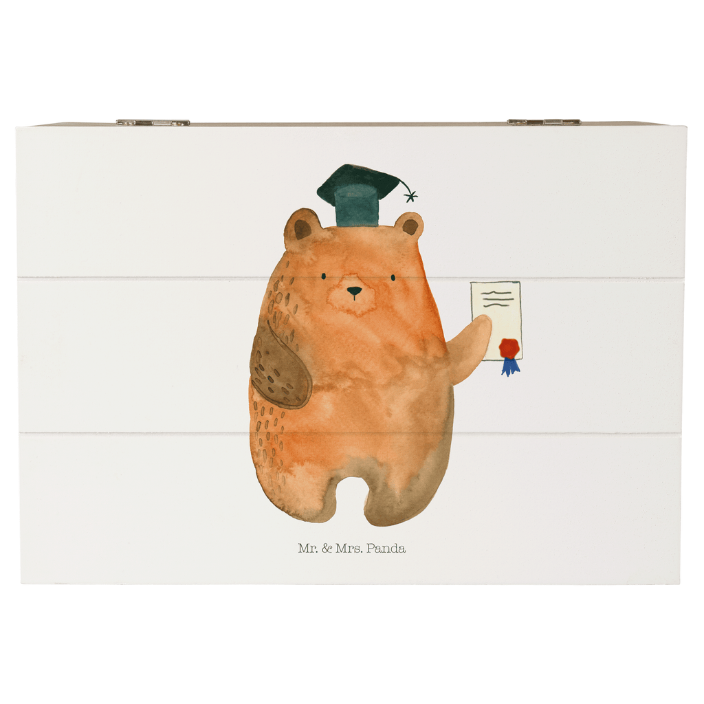 Holzkiste Prüfungsbär Holzkiste, Kiste, Schatzkiste, Truhe, Schatulle, XXL, Erinnerungsbox, Erinnerungskiste, Dekokiste, Aufbewahrungsbox, Bär, Teddy, Teddybär, Abitur, Prüfungen, Prüfung bestanden, Abschluss, Zeugnis, Abschlusszeugnis