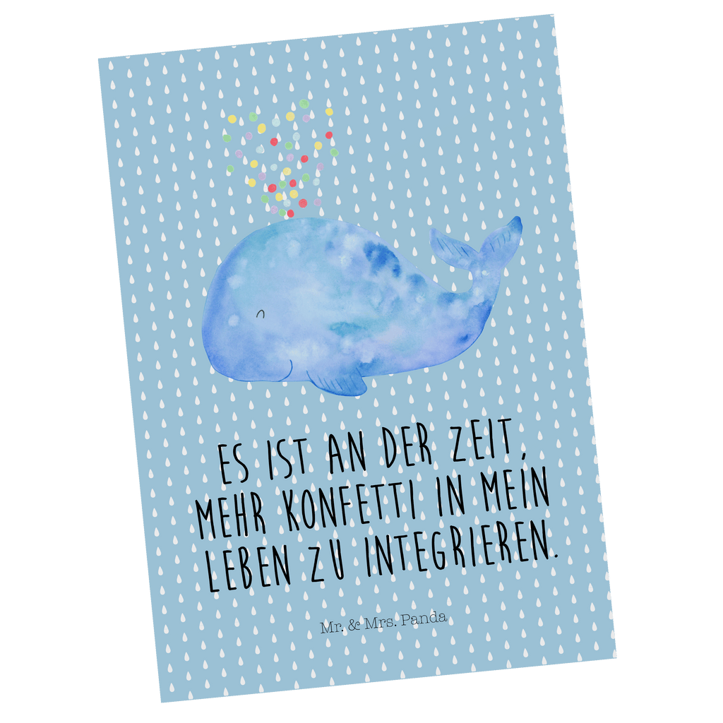 Postkarte Wal Konfetti Geschenkkarte, Grußkarte, Karte, Einladung, Ansichtskarte, Geburtstagskarte, Einladungskarte, Dankeskarte, Meerestiere, Meer, Urlaub, Wal, Konfetti, Wale, Motivation, Neuanfang, Trennung, Diät, Abnehmen, Neustart, Lebensabschnitt, Geburtstag