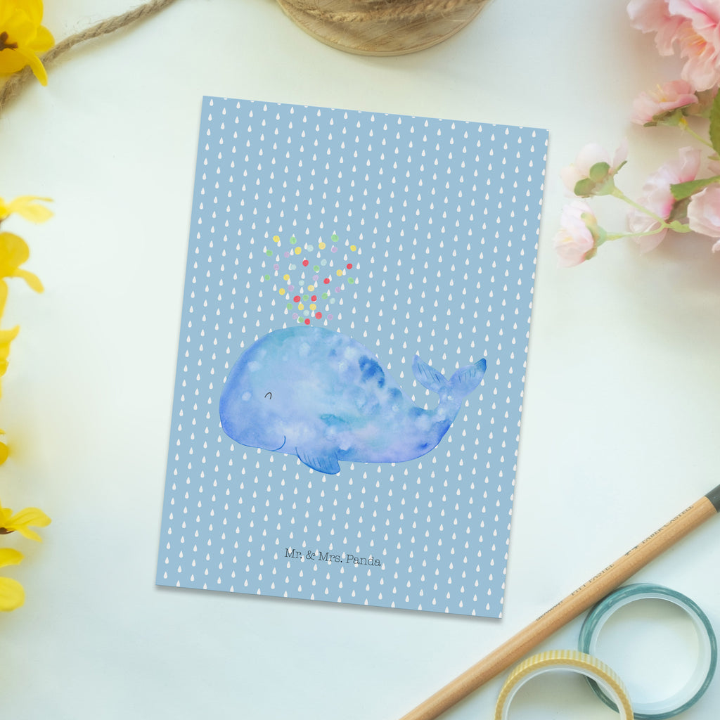 Postkarte Wal Konfetti Geschenkkarte, Grußkarte, Karte, Einladung, Ansichtskarte, Geburtstagskarte, Einladungskarte, Dankeskarte, Meerestiere, Meer, Urlaub, Wal, Konfetti, Wale, Motivation, Neuanfang, Trennung, Diät, Abnehmen, Neustart, Lebensabschnitt, Geburtstag