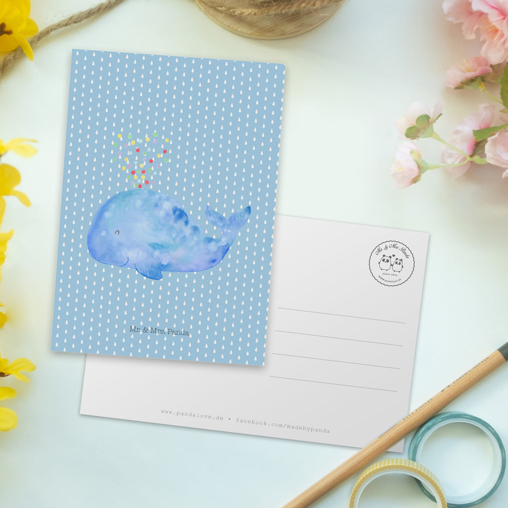 Postkarte Wal Konfetti Geschenkkarte, Grußkarte, Karte, Einladung, Ansichtskarte, Geburtstagskarte, Einladungskarte, Dankeskarte, Meerestiere, Meer, Urlaub, Wal, Konfetti, Wale, Motivation, Neuanfang, Trennung, Diät, Abnehmen, Neustart, Lebensabschnitt, Geburtstag
