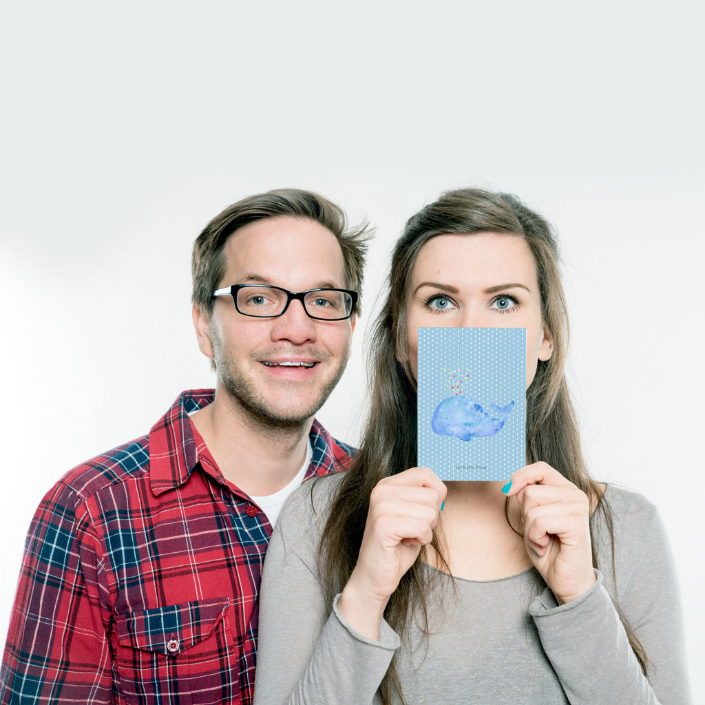 Postkarte Wal Konfetti Geschenkkarte, Grußkarte, Karte, Einladung, Ansichtskarte, Geburtstagskarte, Einladungskarte, Dankeskarte, Meerestiere, Meer, Urlaub, Wal, Konfetti, Wale, Motivation, Neuanfang, Trennung, Diät, Abnehmen, Neustart, Lebensabschnitt, Geburtstag