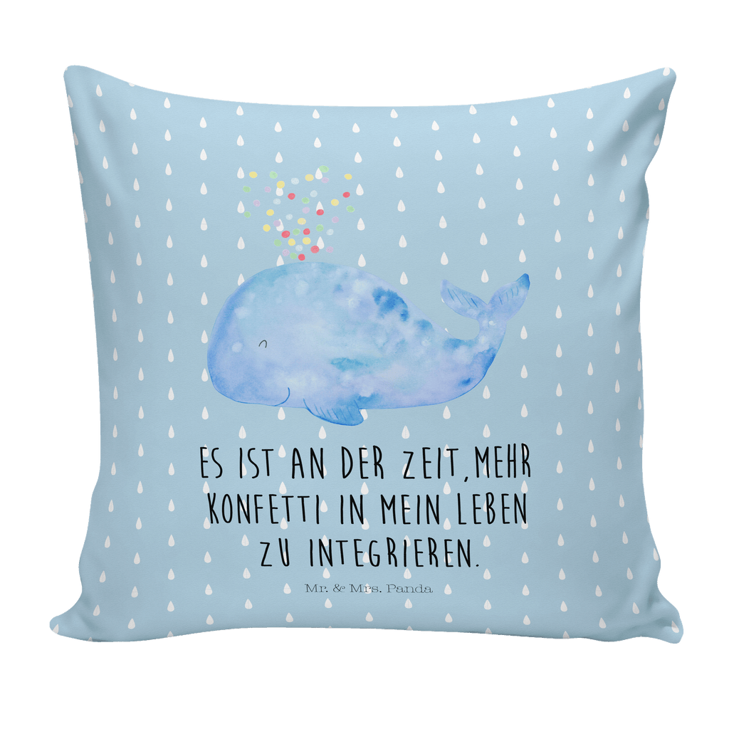 40x40 Kissen Wal Konfetti Kissenhülle, Kopfkissen, Sofakissen, Dekokissen, Motivkissen, Meerestiere, Meer, Urlaub, Wal, Konfetti, Wale, Motivation, Neuanfang, Trennung, Diät, Abnehmen, Neustart, Lebensabschnitt, Geburtstag