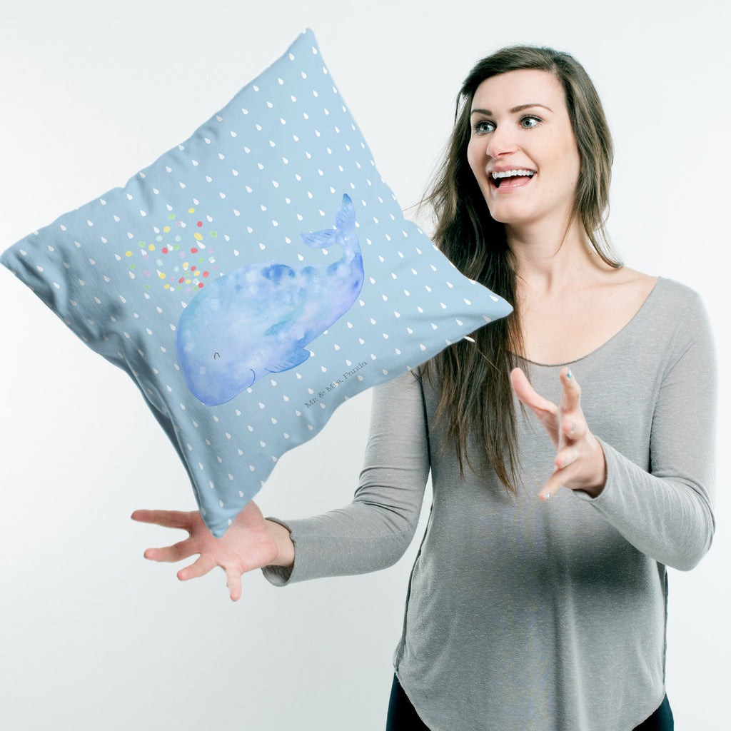 40x40 Kissen Wal Konfetti Kissenhülle, Kopfkissen, Sofakissen, Dekokissen, Motivkissen, Meerestiere, Meer, Urlaub, Wal, Konfetti, Wale, Motivation, Neuanfang, Trennung, Diät, Abnehmen, Neustart, Lebensabschnitt, Geburtstag