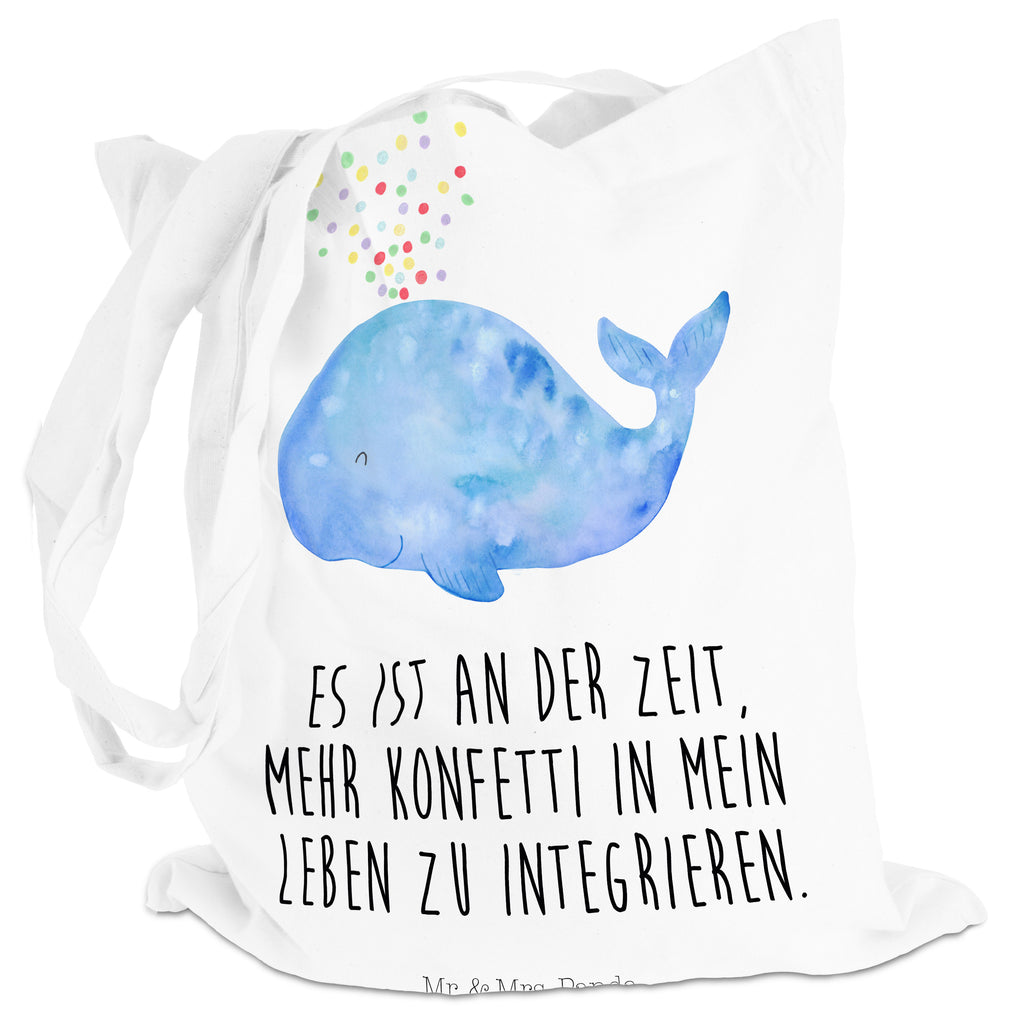 Tragetasche Wal Konfetti Beuteltasche, Beutel, Einkaufstasche, Jutebeutel, Stoffbeutel, Meerestiere, Meer, Urlaub, Wal, Konfetti, Wale, Motivation, Neuanfang, Trennung, Diät, Abnehmen, Neustart, Lebensabschnitt, Geburtstag