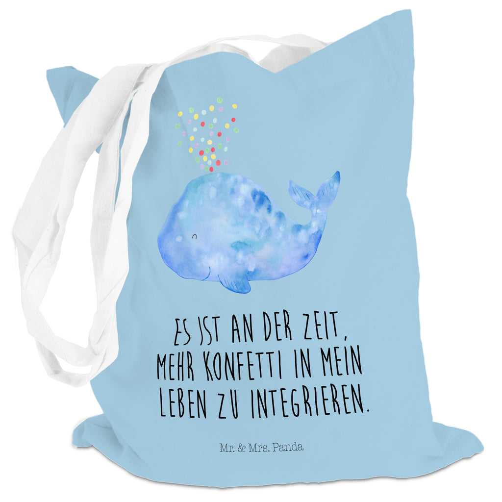 Tragetasche Wal Konfetti Beuteltasche, Beutel, Einkaufstasche, Jutebeutel, Stoffbeutel, Meerestiere, Meer, Urlaub, Wal, Konfetti, Wale, Motivation, Neuanfang, Trennung, Diät, Abnehmen, Neustart, Lebensabschnitt, Geburtstag