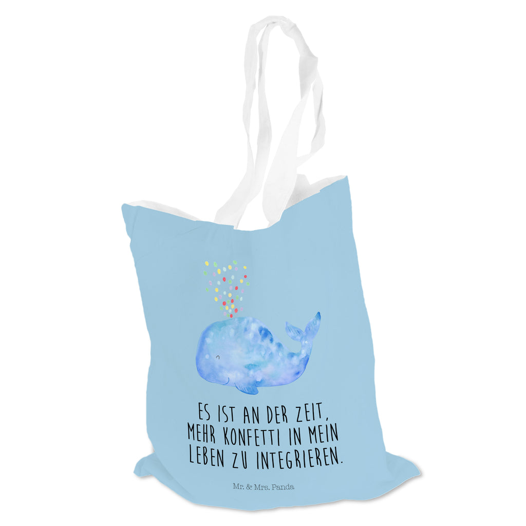 Tragetasche Wal Konfetti Beuteltasche, Beutel, Einkaufstasche, Jutebeutel, Stoffbeutel, Meerestiere, Meer, Urlaub, Wal, Konfetti, Wale, Motivation, Neuanfang, Trennung, Diät, Abnehmen, Neustart, Lebensabschnitt, Geburtstag