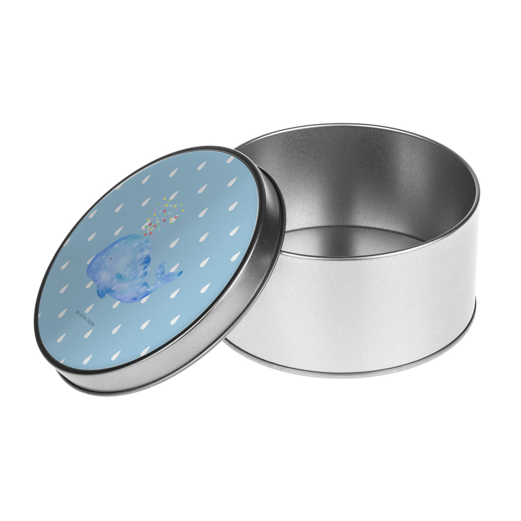 Blechdose rund Wal Konfetti Metalldose, Keksdose, Dose, Vorratsdose, Geschenkbox, Meerestiere, Meer, Urlaub, Wal, Konfetti, Wale, Motivation, Neuanfang, Trennung, Diät, Abnehmen, Neustart, Lebensabschnitt, Geburtstag