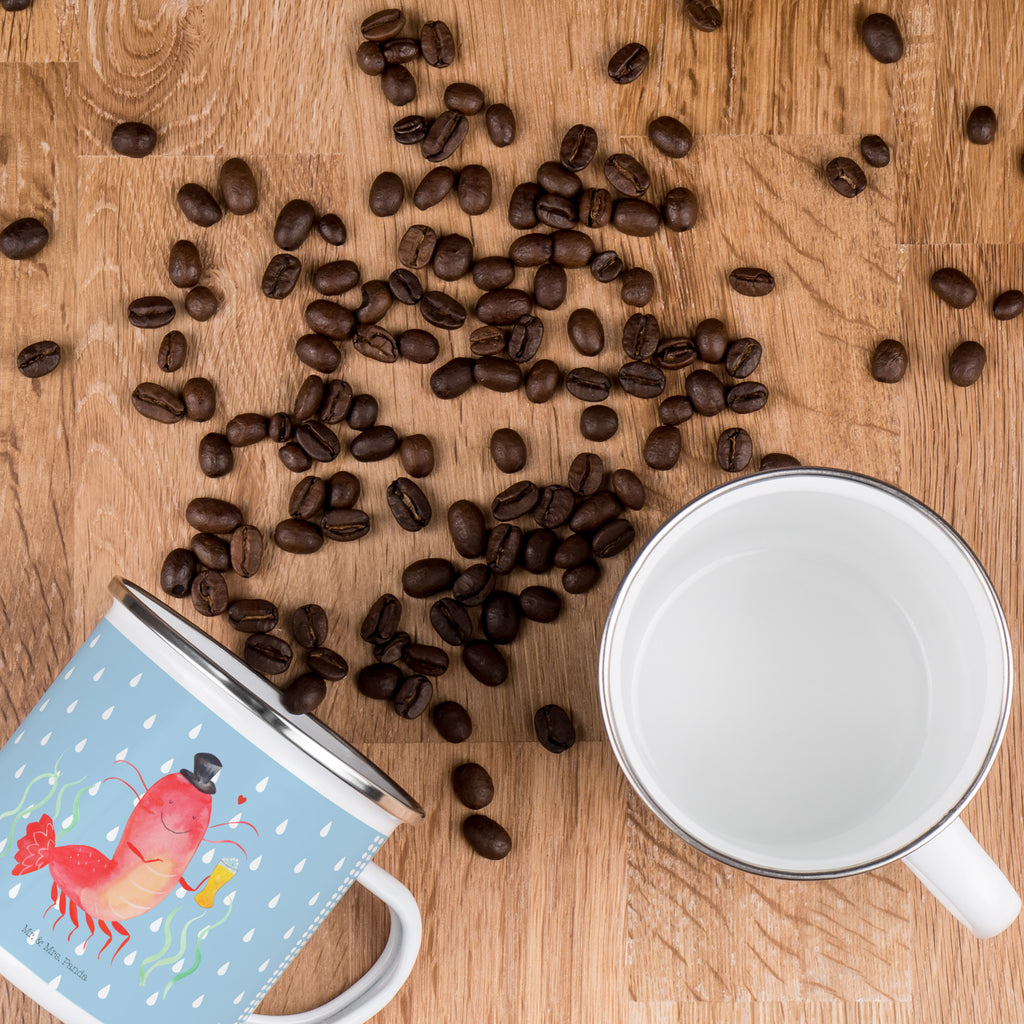 Camping Emaille Tasse Hummer mit Weizen Campingtasse, Trinkbecher, Metalltasse, Outdoor Tasse, Emaille Trinkbecher, Blechtasse Outdoor, Emaille Campingbecher, Edelstahl Trinkbecher, Metalltasse für Camping, Kaffee Blechtasse, Camping Tasse Metall, Meerestiere, Meer, Urlaub, Garnele, Garnelen, Bier, Kochen, Männerhaushalt, Junggeselle, Junggesellin, Bierliebhaber, Kneipe, Gasthaus, Wirtschaft