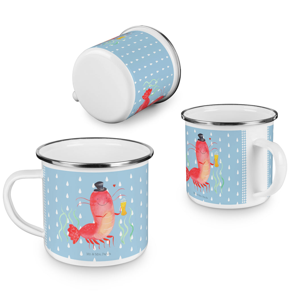 Camping Emaille Tasse Hummer mit Weizen Campingtasse, Trinkbecher, Metalltasse, Outdoor Tasse, Emaille Trinkbecher, Blechtasse Outdoor, Emaille Campingbecher, Edelstahl Trinkbecher, Metalltasse für Camping, Kaffee Blechtasse, Camping Tasse Metall, Meerestiere, Meer, Urlaub, Garnele, Garnelen, Bier, Kochen, Männerhaushalt, Junggeselle, Junggesellin, Bierliebhaber, Kneipe, Gasthaus, Wirtschaft