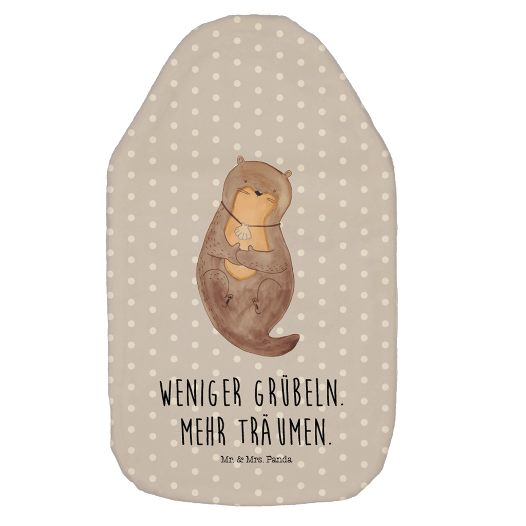 Wärmflasche Otter mit Muschelmedaillon Wärmekissen, Kinderwärmflasche, Körnerkissen, Wärmflaschenbezug, Wärmflasche mit Bezug, Otter, Fischotter, Seeotter, Otterliebe, grübeln, träumen, Motivation, Tagträumen, Büro