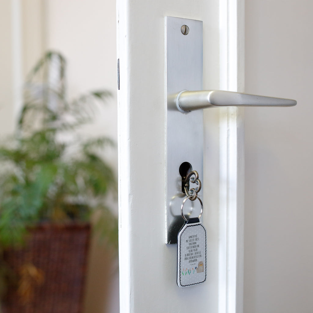 Rechteckig Schlüsselanhänger Otter mit Stein Schlüsselanhänger, Anhänger, Taschenanhänger, Glücksbringer, Schutzengel, Otter, Fischotter, Seeotter, Otter Seeotter See Otter