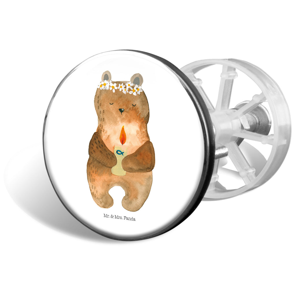Waschbecken Stöpsel Kommunion-Bär Abflussstöpsel, Stöpsel, Waschbecken, Ablaufgarnitur, Waschbecken Stopfen, Bär, Teddy, Teddybär, Kommunion, Gottes Segen, Taufkerze, katholisch