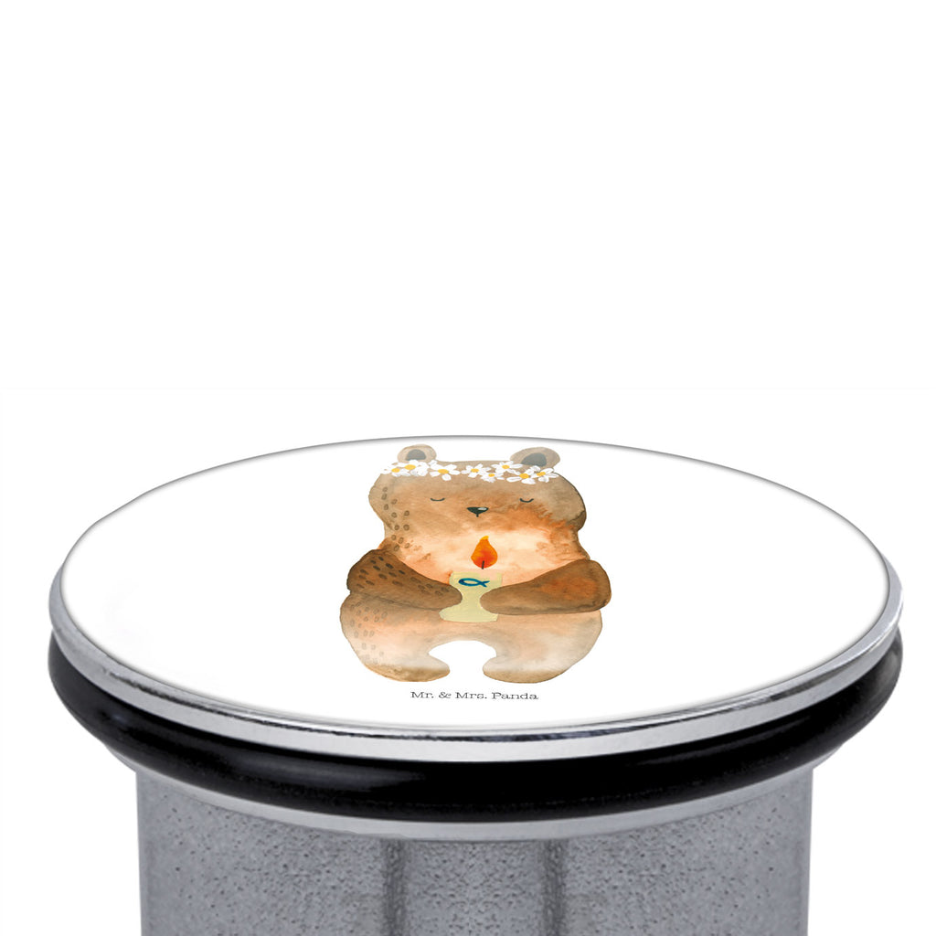 Waschbecken Stöpsel Kommunion-Bär Abflussstöpsel, Stöpsel, Waschbecken, Ablaufgarnitur, Waschbecken Stopfen, Bär, Teddy, Teddybär, Kommunion, Gottes Segen, Taufkerze, katholisch