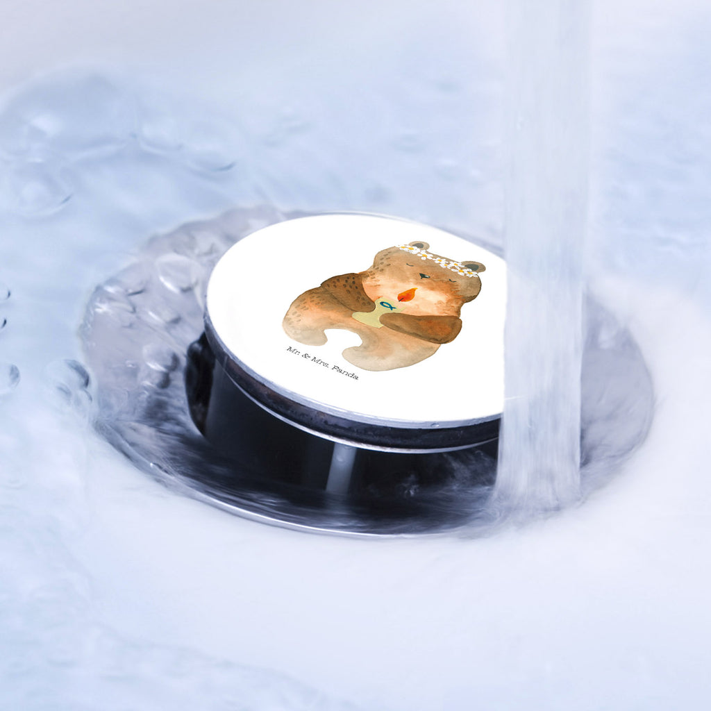Waschbecken Stöpsel Kommunion-Bär Abflussstöpsel, Stöpsel, Waschbecken, Ablaufgarnitur, Waschbecken Stopfen, Bär, Teddy, Teddybär, Kommunion, Gottes Segen, Taufkerze, katholisch