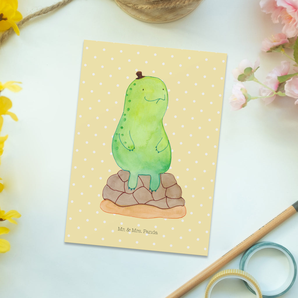 Postkarte Schildkröte pausiert Geschenkkarte, Grußkarte, Karte, Einladung, Ansichtskarte, Geburtstagskarte, Einladungskarte, Dankeskarte, Schildkröte, Achtsamkeit, Entschleunigen, achtsam
