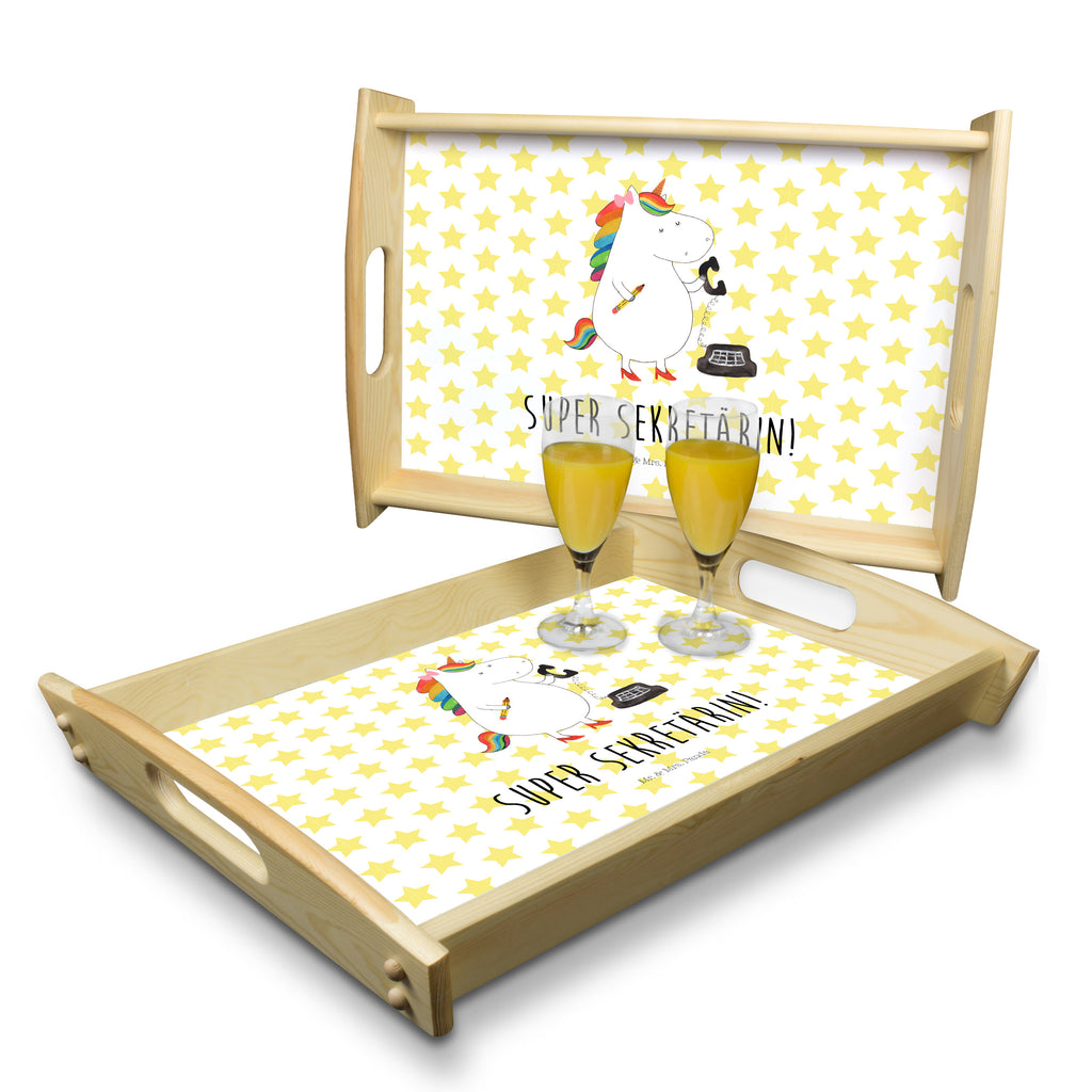 Serviertablett Einhorn Sekretärin Tablett, Holztablett, Küchentablett, Dekotablett, Frühstückstablett, Einhorn, Einhörner, Einhorn Deko, Pegasus, Unicorn, Sekretärin, Büro, Rechtsanwältin, Rechtsanwaltsgehilfin, Steuerbüro, Steuerkanzlei, Bürokraft, Bürohilfe