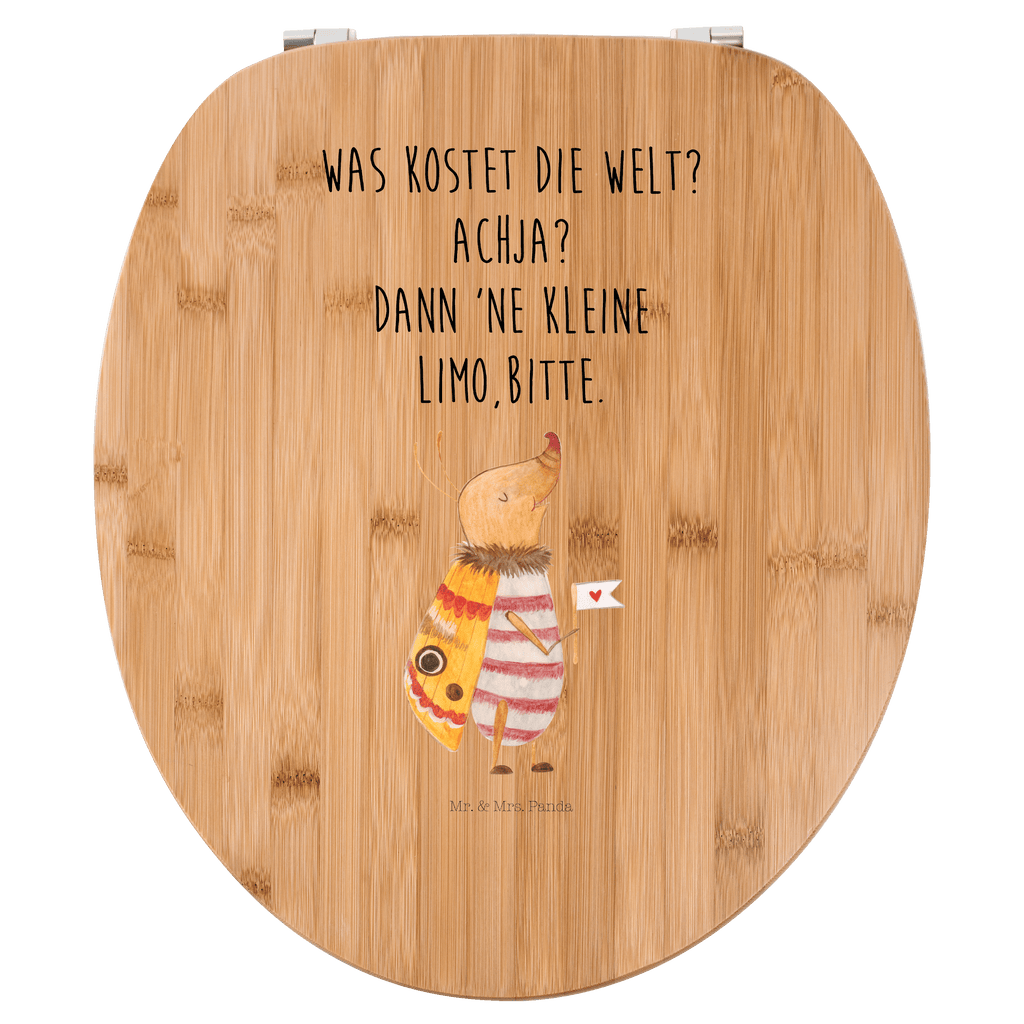 Motiv WC Sitz Nachtfalter mit Fähnchen Klobrille, Klodeckel, Toilettendeckel, WC-Sitz, Toilette, Tiermotive, Gute Laune, lustige Sprüche, Tiere, Nachtfalter, Käfer, Spruch lustig, Spruch witzig, süß, niedlich, Küche Deko, Was kostet die Welt