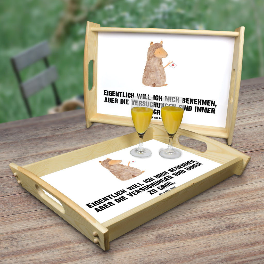 Serviertablett Alpaka Fahne Tablett, Holztablett, Küchentablett, Dekotablett, Frühstückstablett, Alpaka, Lama, Alpakas, Lamas, Liebe