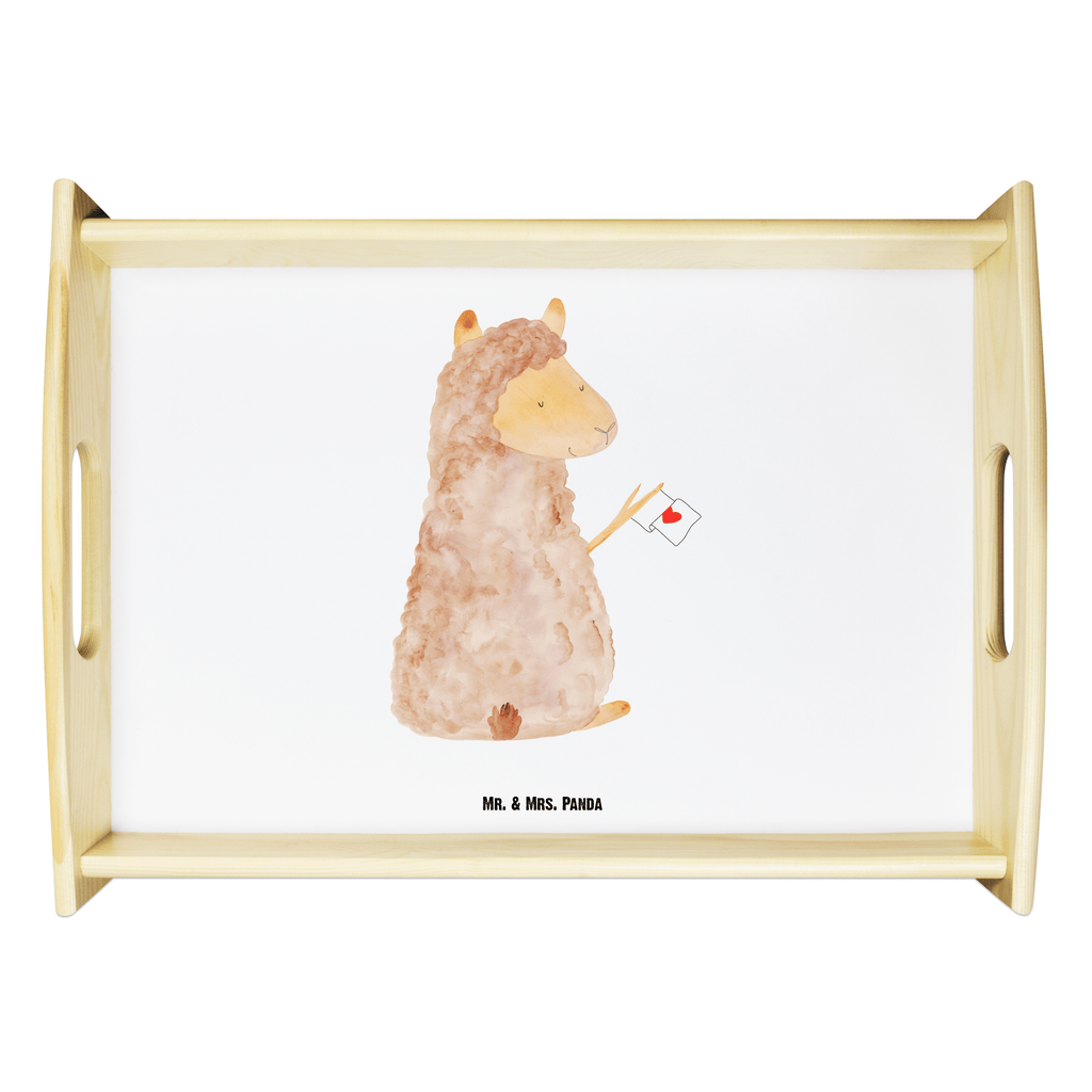 Serviertablett Alpaka Fahne Tablett, Holztablett, Küchentablett, Dekotablett, Frühstückstablett, Alpaka, Lama, Alpakas, Lamas, Liebe
