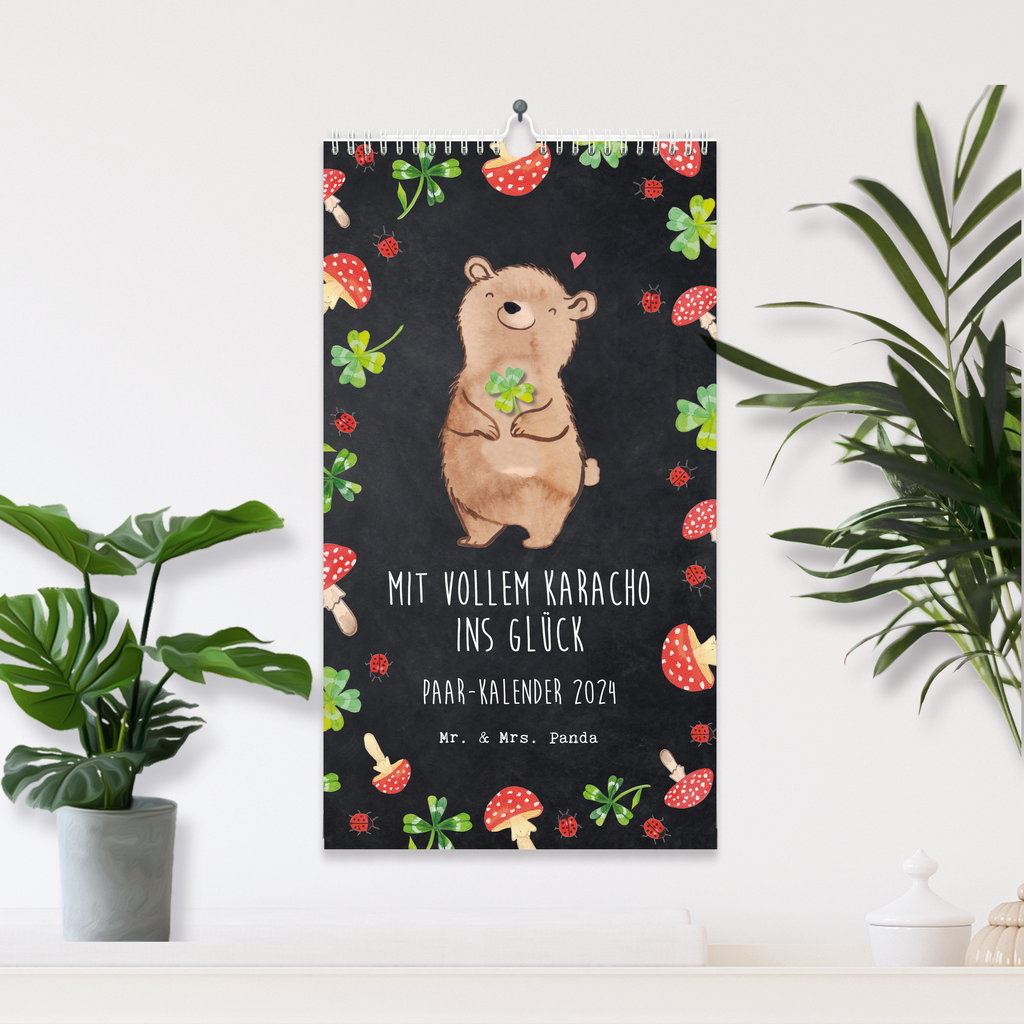 Partnerkalender 2024 - Mit Karacho ins Glück Kalender, Kalender für Paare, Jahreskalender, gemeinsamer Kalender, Kalender für zwei, Wandkalender, Tiermotive, Gute Laune, lustige Sprüche, Tiere