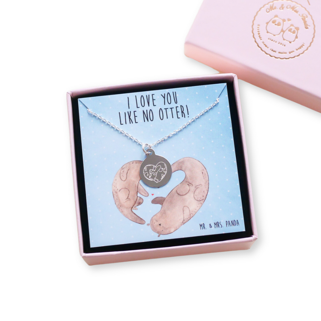 Halskette Otter Herz Halskette, silber 925, Damen, silber, Geschenkbox, Geschenk, Freundschaftskette, Freundin Geschenk, Geschenkidee Damen, Otter, Fischotter, Seeotter, Liebe, Herz, Liebesbeweis, Liebesgeschenk, Bessere Hälfte, Love you, Jahrestag, Hochzeitstag, Verlobung, gemeinsames Leben