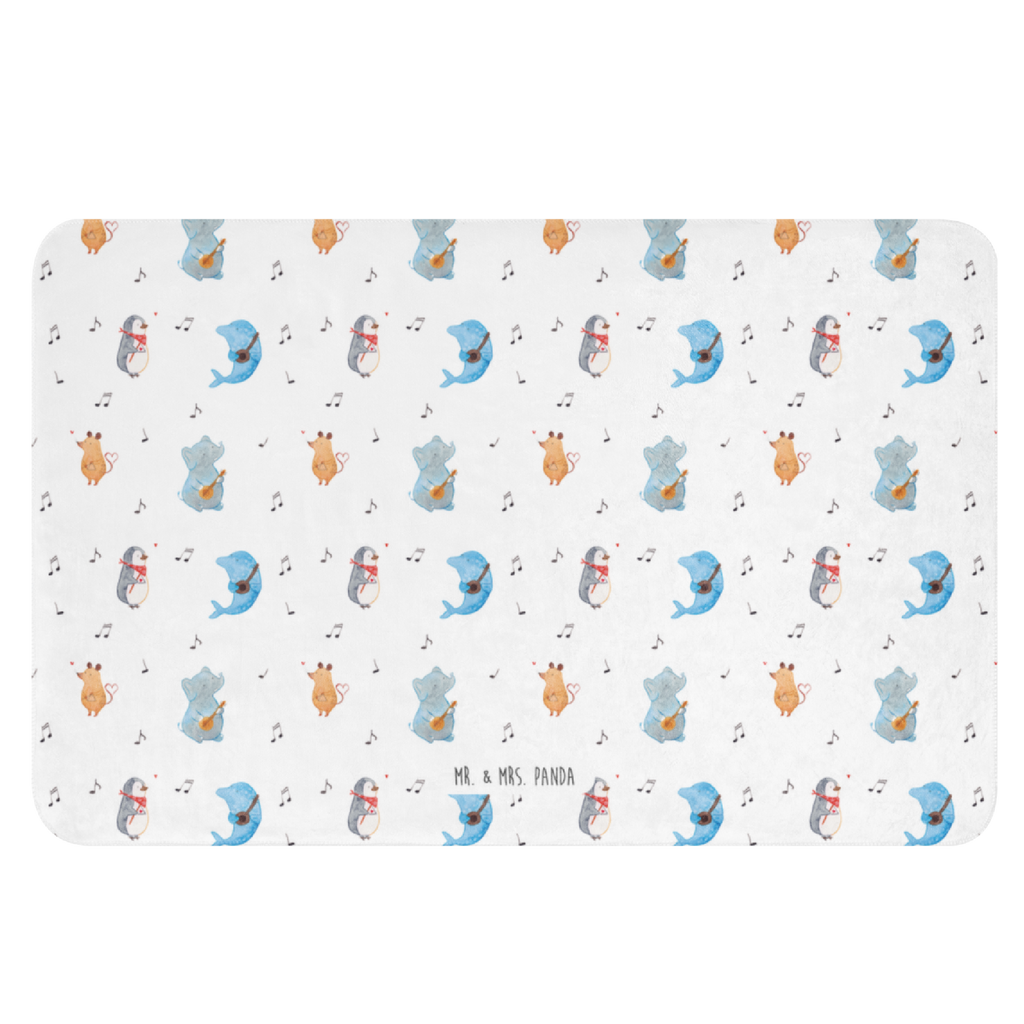 Sherpa Kuscheldecke Big Band Tiermotive, Gute Laune, lustige Sprüche, Tiere, Hund, Pinguin, Maus, Elefant, Delfin, Gitarre, Band, Triangel, Musikanten, Musik