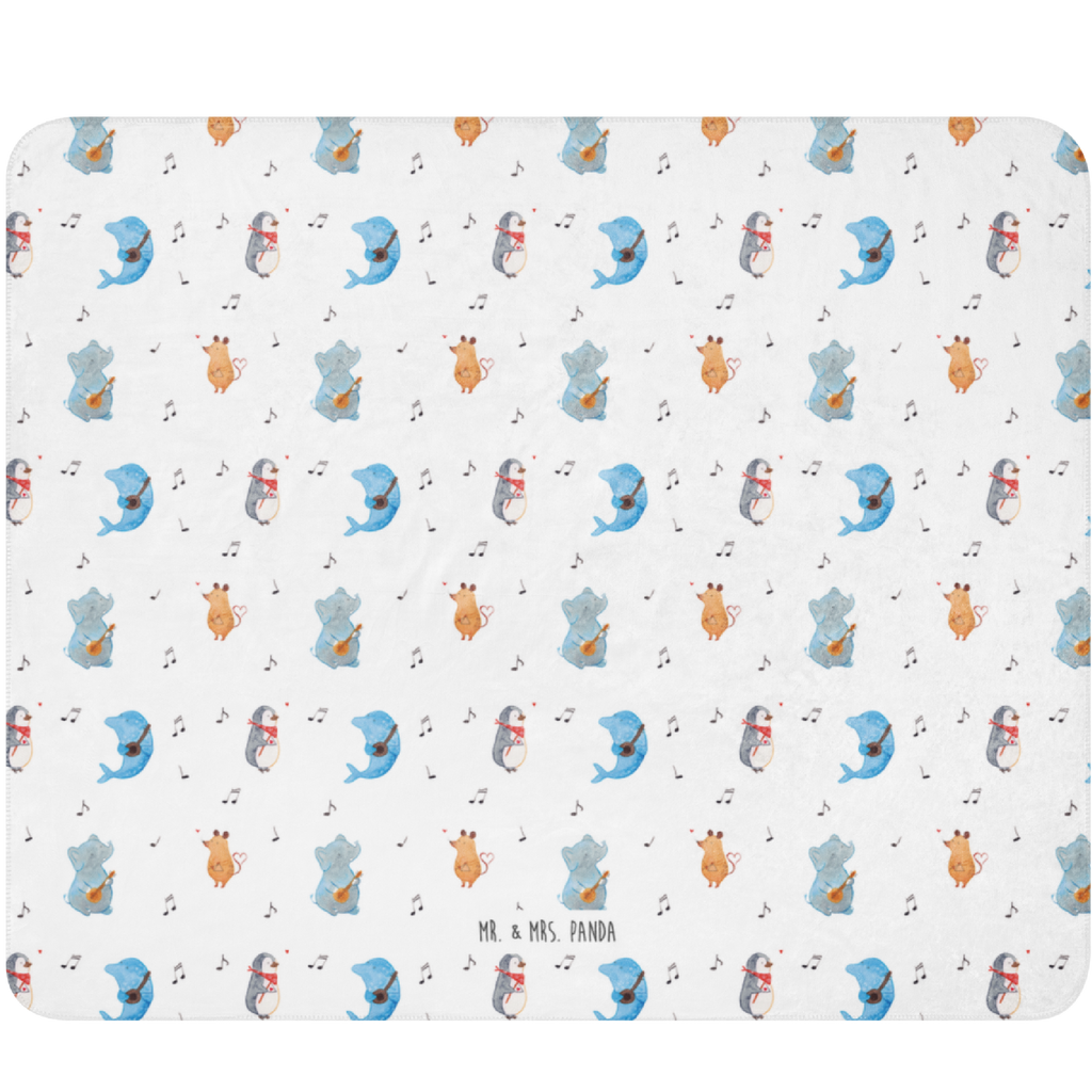 Sherpa Kuscheldecke Big Band Tiermotive, Gute Laune, lustige Sprüche, Tiere, Hund, Pinguin, Maus, Elefant, Delfin, Gitarre, Band, Triangel, Musikanten, Musik