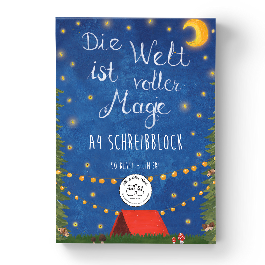 A4 Schreibblock Die Welt ist voller Magie Collegeblock, Papierblock, Briefblock, Schulblock, Notizblock, Motivpapier, Motivblock, Blumen Deko, Frühlings Deko, Sommer Deko, Dekoration, positive Botschaft, Naturliebhaber, Outdoor, Natur, Abenteuer