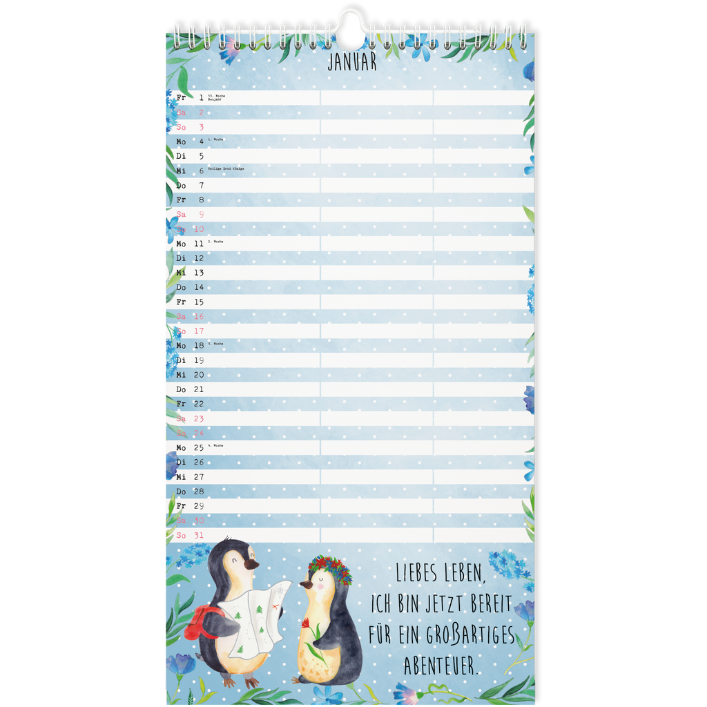 Partnerkalender 2024 Pinguin Collection Kalender, Kalender für Paare, Jahreskalender, gemeinsamer Kalender, Kalender für zwei, Wandkalender, Pinguin