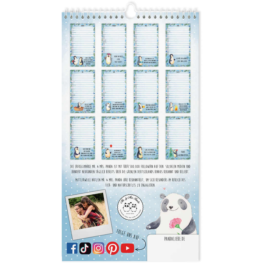Partnerkalender 2024 Pinguin Collection Kalender, Kalender für Paare, Jahreskalender, gemeinsamer Kalender, Kalender für zwei, Wandkalender, Pinguin