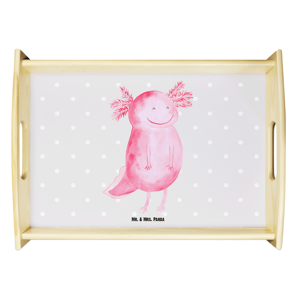 Serviertablett Axolotl glücklich Axolotl, Axolot, Schwanzlurch, Lurch, Lurche, Motivation, gute Laune Tablett, Holztablett, Küchentablett, Dekotablett, Frühstückstablett  Axolotl, Molch