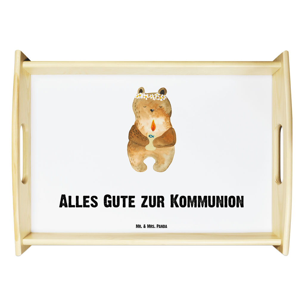 Serviertablett Kommunion-Bär Kommunion, Gottes Segen, Taufkerze, katholisch Tablett, Holztablett, Küchentablett, Dekotablett, Frühstückstablett  Bär, Teddy, Teddybär