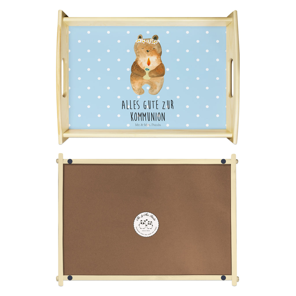 Serviertablett Kommunion-Bär Kommunion, Gottes Segen, Taufkerze, katholisch Tablett, Holztablett, Küchentablett, Dekotablett, Frühstückstablett  Bär, Teddy, Teddybär